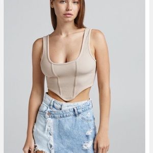 Bershka ribbed bustier top
